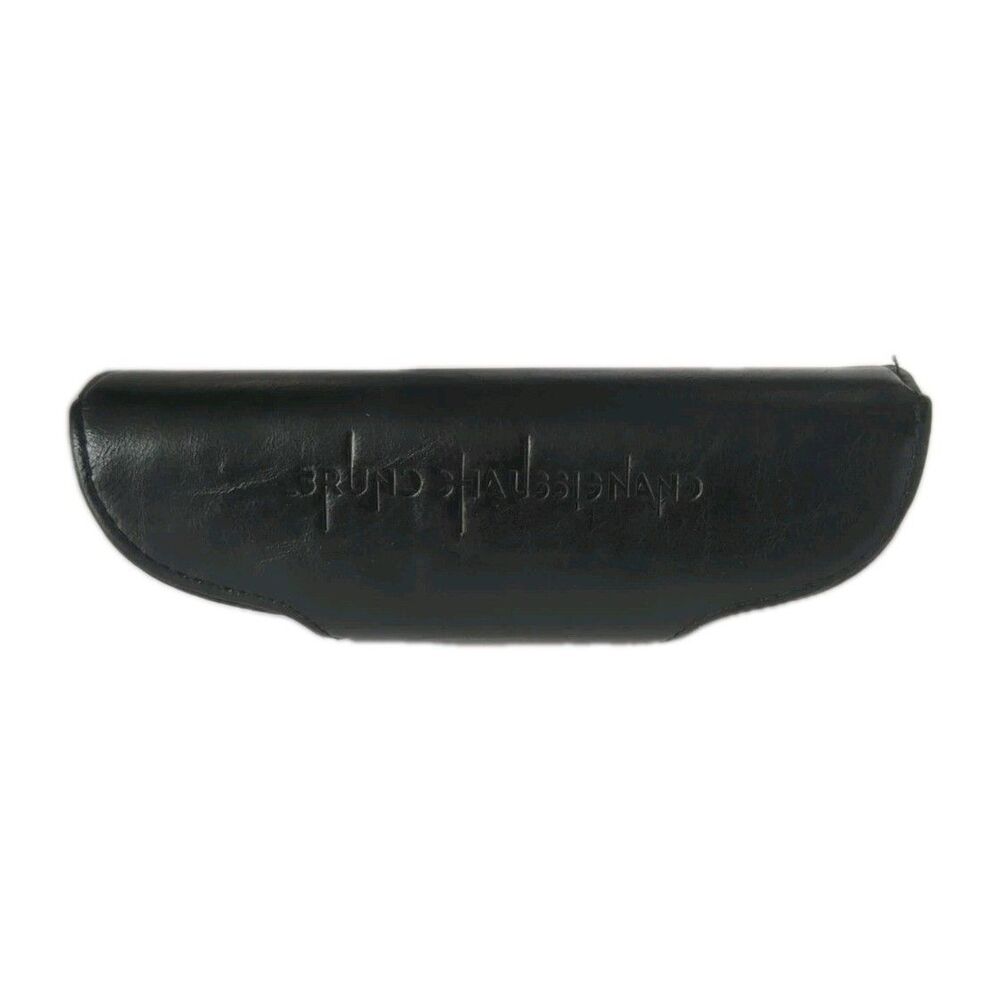 Bruno Chaussignand Eyewear Eyeglass Hard Case Zipper Closure Faux Leather Black